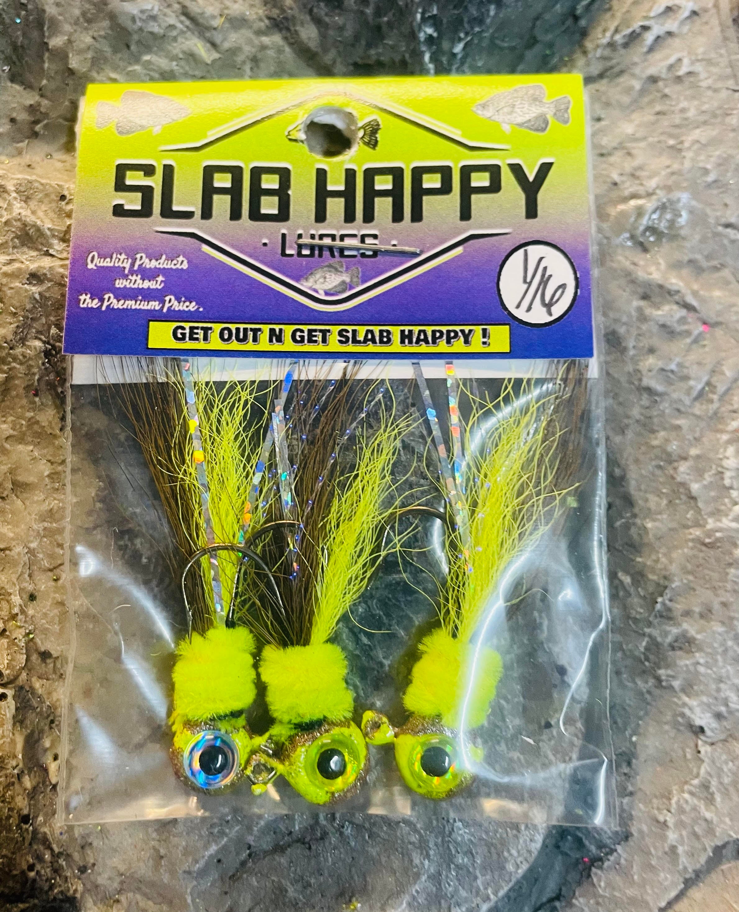 3cnt) 1/8oz Crappie Hair Jigs #4 Nickel Sickle Hooks Grey Ghost 3cnt) 1/8oz Crappie Hair Jigs #4 Nickel Sickle Hooks Grey Ghost